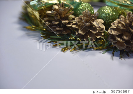 pine cones and green sparkling shapes forming a pine cones and green sparkling shapes forming a 59756697
