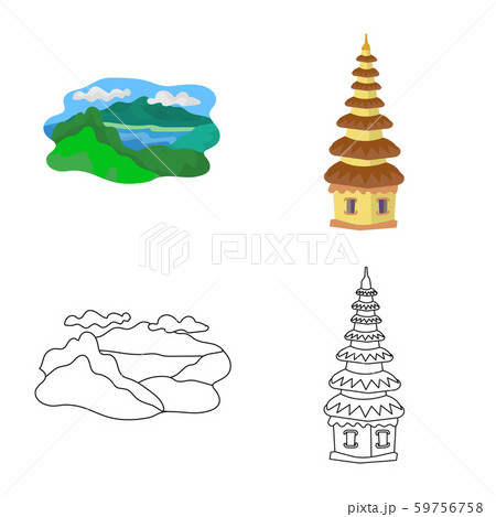 Vector design of and travel icon. Collection of and traditional vector icon for stock. Vector design of and travel icon. Collection of and traditional vector icon for stock. 59756758