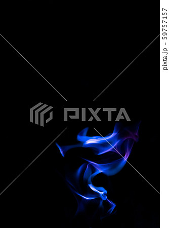 Blue fire forms abstraction in black background 59757157