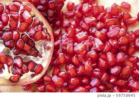 Seeds of a pomegranate that is red Seeds of a pomegranate that is red 59758645