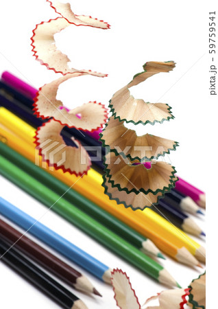 pencil and shavings macro on white pencil and shavings macro on white 59759541