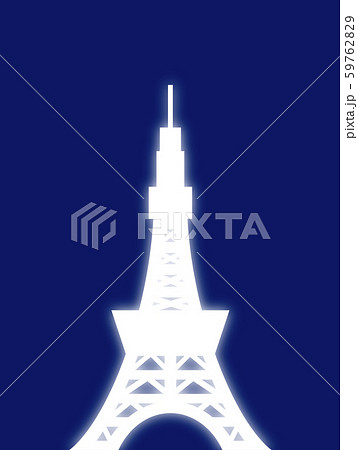 東京タワーのシルエットのイラスト素材