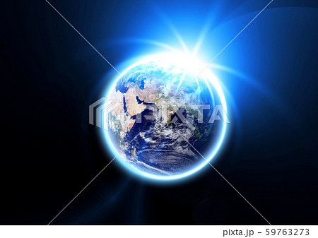 地球と太陽が重なる抽象的な背景のイラスト素材