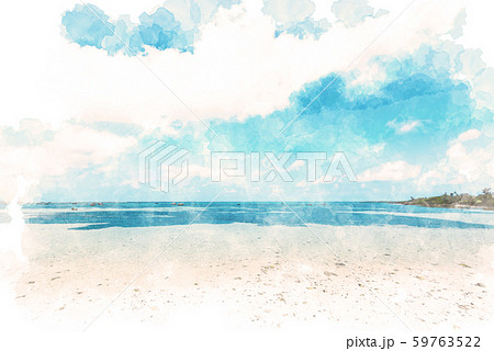 佐和田の浜　水彩画風 59763522