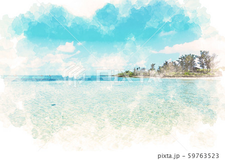 佐和田の浜　水彩画風 59763523