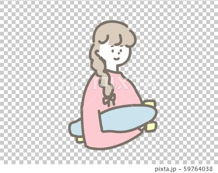 Girl with mini cruiser Girl with mini cruiser 59764038