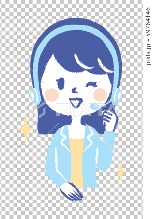 オペレーター ヘッドセット コールセンター 女性 イラスト オペレーター ヘッドセット コールセンター 女性 イラスト 59764146