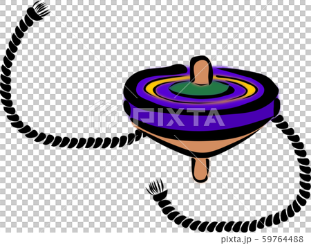 A string for turning colorful spinning tops, which is one of the traditional Japanese toys A string for turning colorful spinning tops, which is one of the traditional Japanese toys 59764488