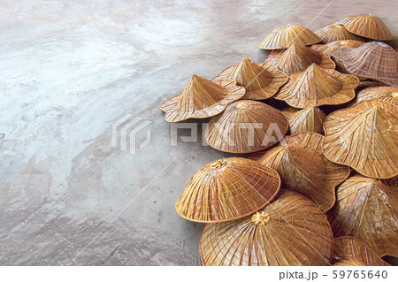 various types of asian conical hats in tourists' souvenir markets in Thailand various types of asian conical hats in tourists' souvenir markets in Thailand 59765640