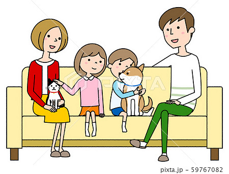 家族　二世代　ソファー 59767082