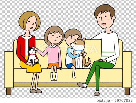 家族　二世代　ソファー 59767082