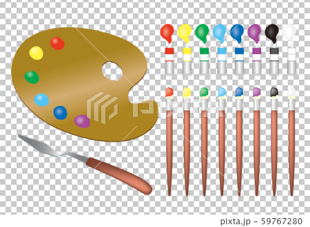 絵の具セット02 白背景 のイラスト素材