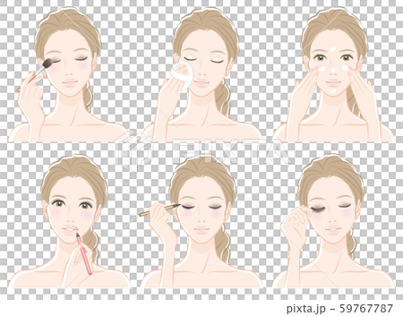 Illustration of a woman doing makeup Illustration of a woman doing makeup 59767787