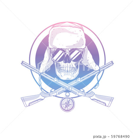 Skull with hat with ear flaps 59768490