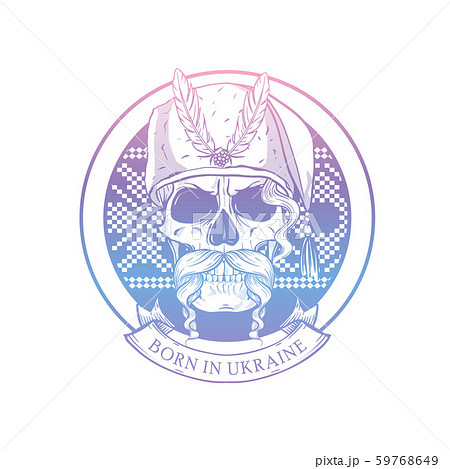 Hand drawn sketch Ukrainian skull Hand drawn sketch Ukrainian skull 59768649