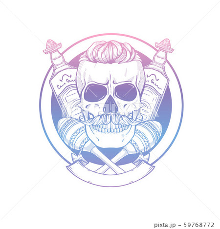 Hand drawn sketch skull with maracas Hand drawn sketch skull with maracas 59768772