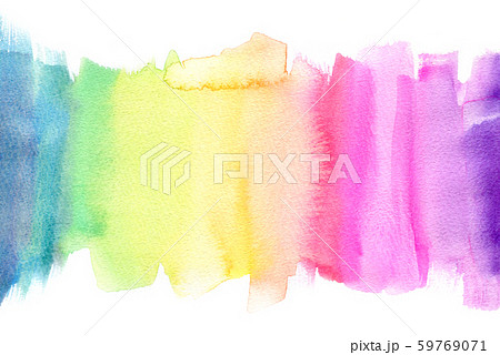 背景素材 虹色 水彩テクスチャー 背景素材 虹色 水彩テクスチャー 59769071