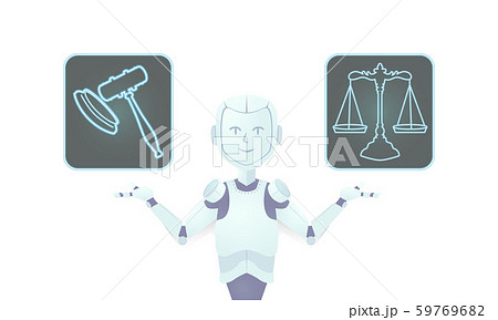 人型aiロボットのイラスト素材 59769682 Pixta