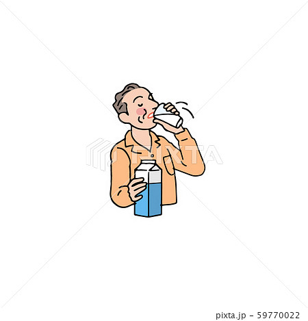 毎日、牛乳を飲む男性 59770022
