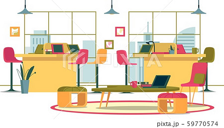 Flat Banner Business Interior Spacious Open Office 59770574