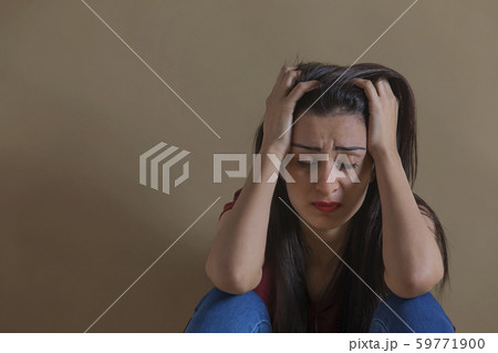 portrait of a girl in stress 59771900