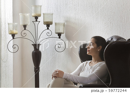 woman sitting and relaxing at home 59772244
