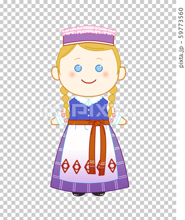 リトアニアの民族衣装 マルシュキニアイのイラスト素材