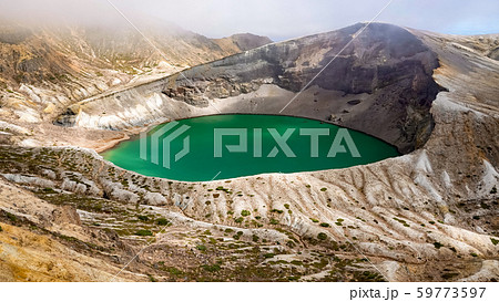 Okama crater lake facade in Miyagi,Japan Okama crater lake facade in Miyagi,Japan 59773597