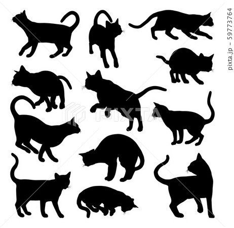 Cat Silhouette Pet Animals Set 59773764