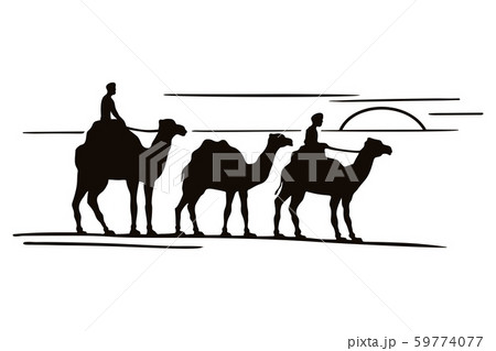 Three camels silhouettes in caravan Three camels silhouettes in caravan 59774077