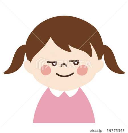 小さな女の子 自慢顔 のイラスト素材