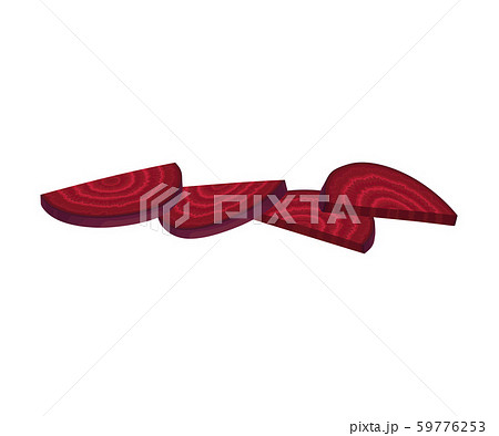 Beet-Root Without Beet Tops Cut into Sections Vector Illustration 59776253