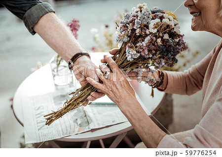 Top view of nice beautiful pretty flowers 59776254