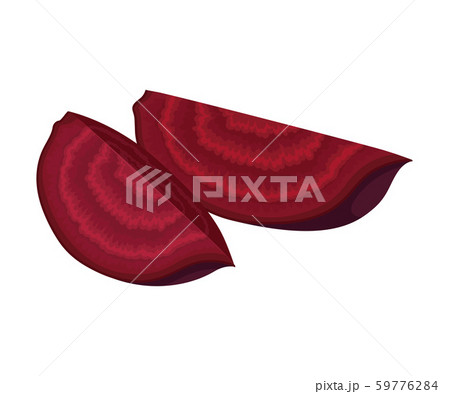 Beet-Root Without Beet Tops Cut into Sections Vector Illustration 59776284