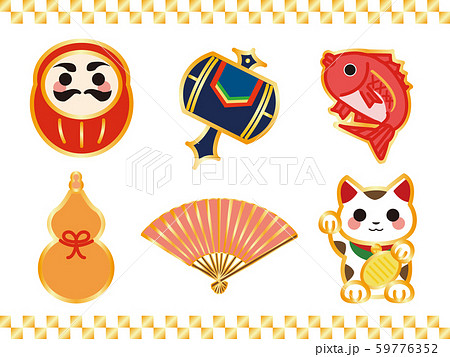 金縁のおめでたいモチーフセット2 59776352