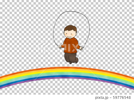 A rainbow jumping child 59776548