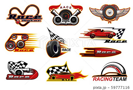 Sport racing, motor races icons 59777116