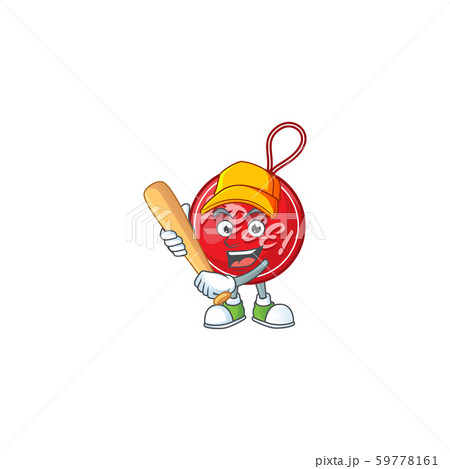 Cute christmas free tag with character playing baseball Cute christmas free tag with character playing baseball 59778161