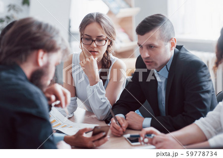 Design team of young people, concept of brainstorming planning. Design team of young people, concept of brainstorming planning. 59778734