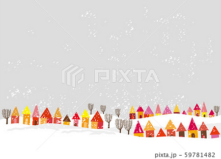 冬景色 家のイラスト素材