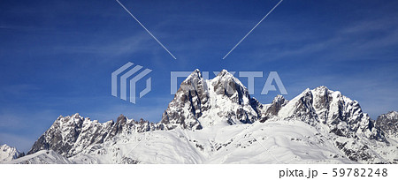 Mount Ushba in winter at sunny day Mount Ushba in winter at sunny day 59782248