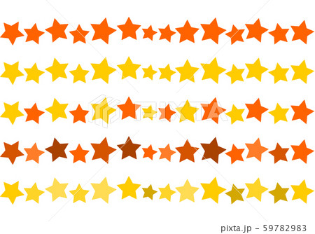 黄色とオレンジの星のラインセットのイラスト素材 5979