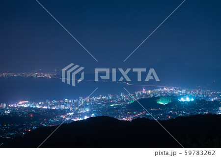 別府市十文字原展望台からの夜景【大分県】 別府市十文字原展望台からの夜景【大分県】 59783262
