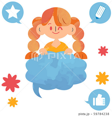 女の子のフレームイラスト素材のイラスト素材 女の子のフレームイラスト素材のイラスト素材