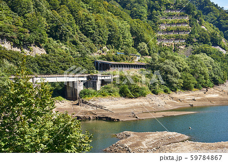 福島県　田子倉駅跡と田子倉湖 59784867