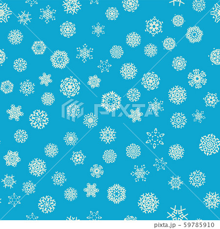 Christmas snowflakes blue seamless pattern with snowfall 59785910