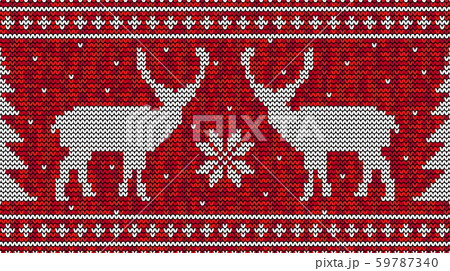 Christmas seamless pattern background with deer and pine tree vector 59787340