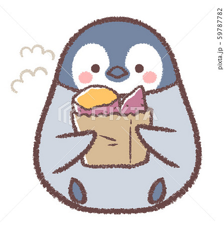 ペンギンヒナ焼き芋のイラスト素材