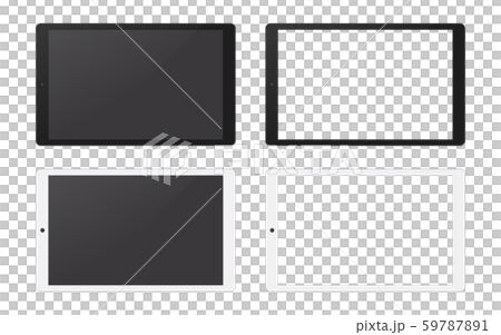 タブレット端末のイラスト セット 画面サイズ16 10のイラスト素材