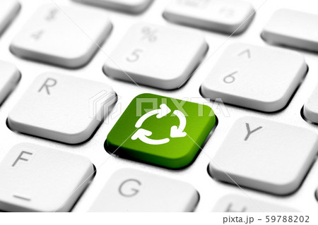 Recycle icon on computer keyboard for genn engery 59788202